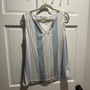 Blue and white striped tank